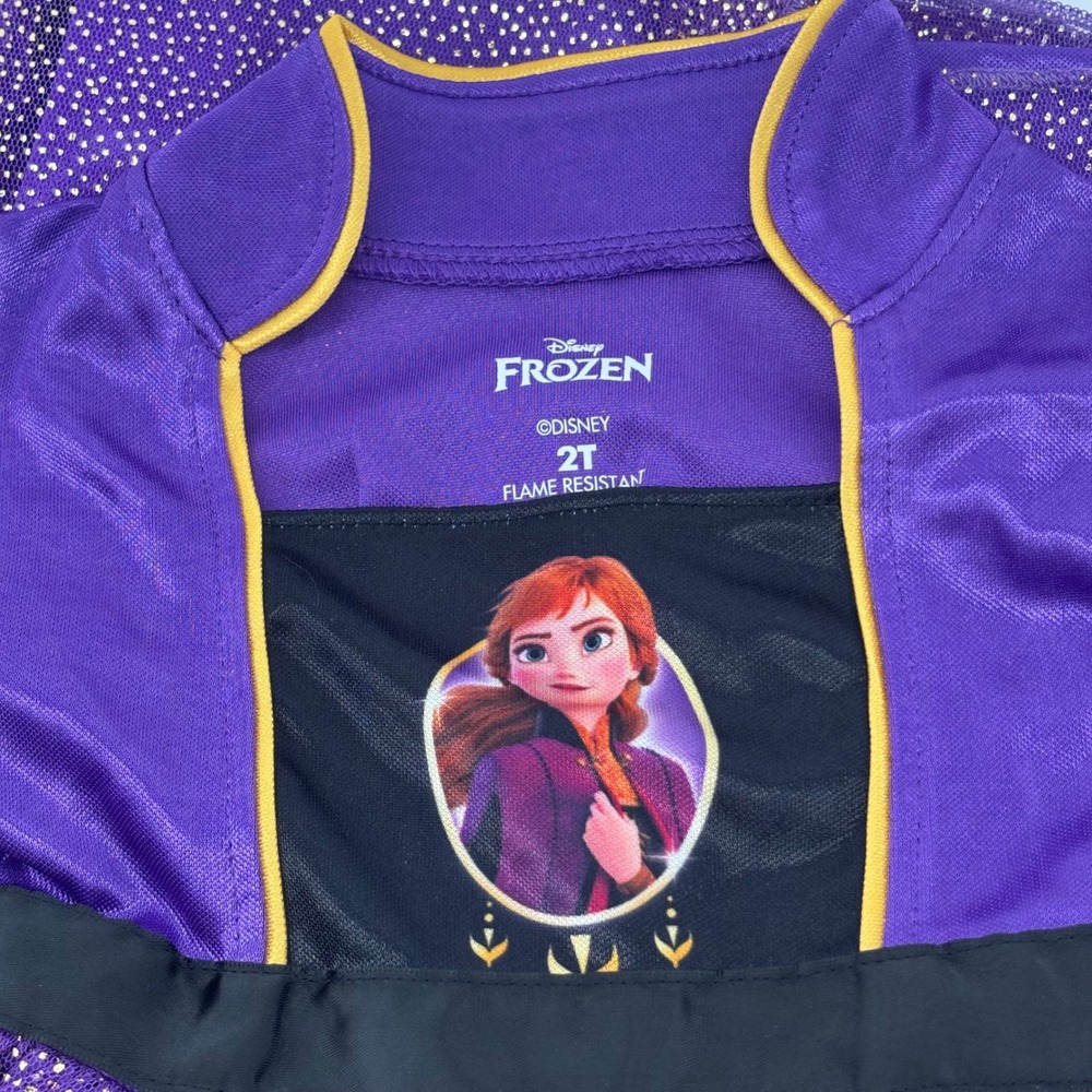 Disney Frozen Anna Purple Night Gown Sparkle Mesh Sleepwear Toddler Girls 2T NEW - Picture 5 of 9